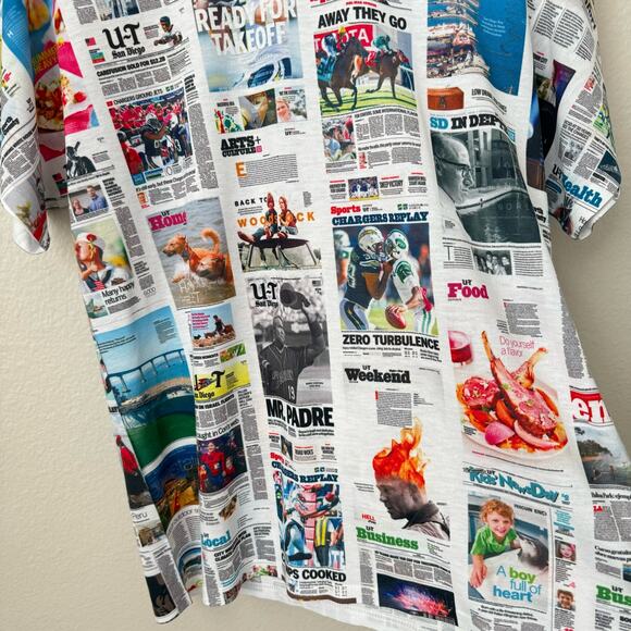 San Diego Union Tribune Mens Novelty Newspaper Collage Events T-Shirt Size Large - Picture 4 of 7